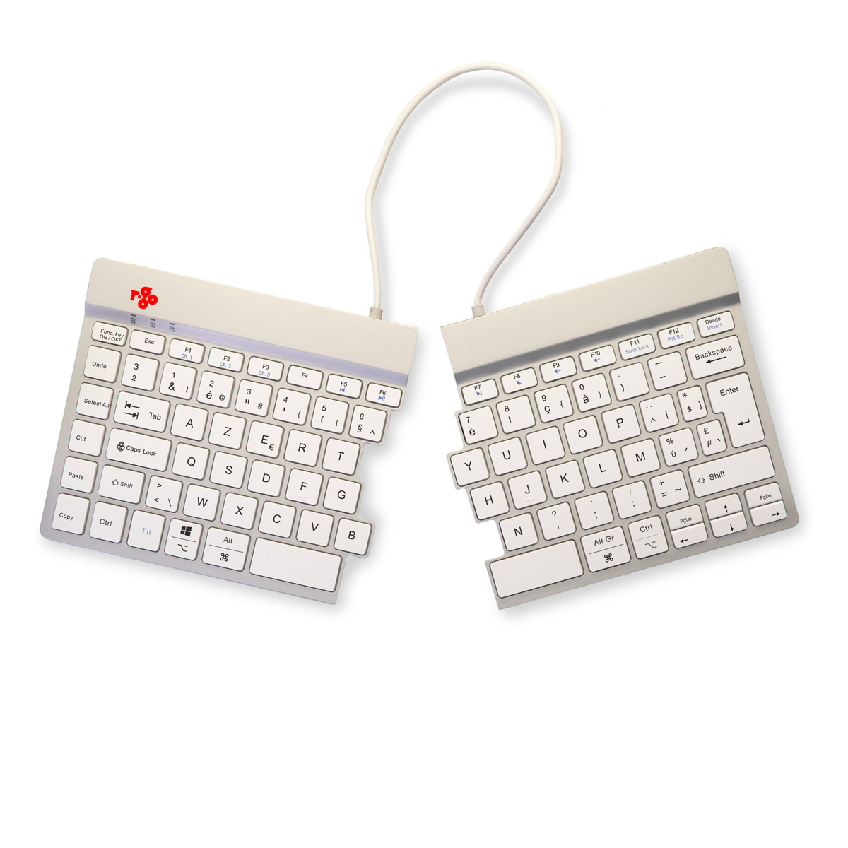 R-Go Split Break versie 2 (wit, draadloos, AZERTY – BE)
