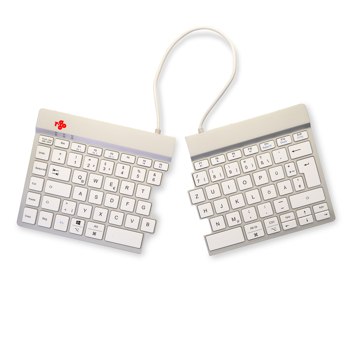 R-Go Split Break versie 2 (wit, draadloos, QWERTZ – DE)