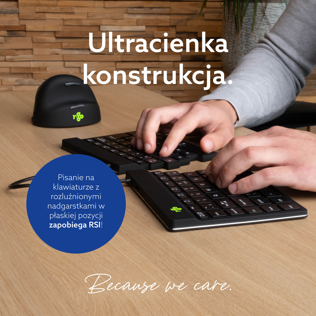 R-Go Split Break wersja 2 (czarny, bezprzewodowy, QWERTY – ES)