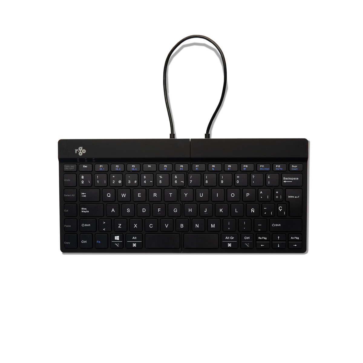 R-Go Split Break versie 2 (zwart, draadloos, QWERTY – ES)