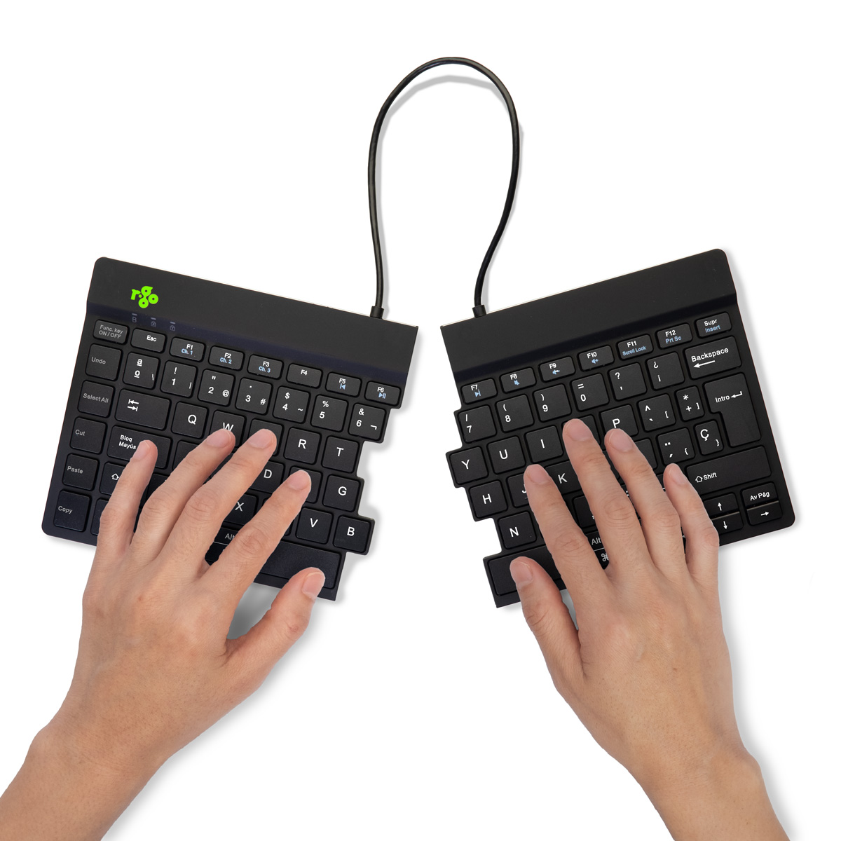R-Go Split Break versie 2 (zwart, draadloos, QWERTY – ES)