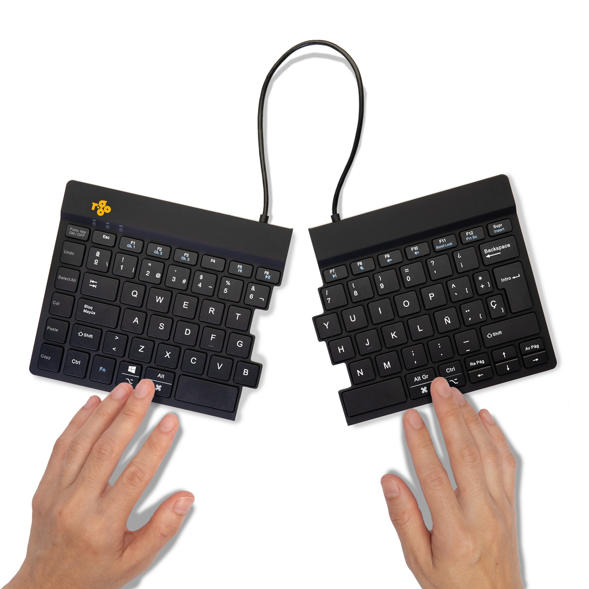 R-Go Split Break versie 2 (zwart, draadloos, QWERTY – ES)
