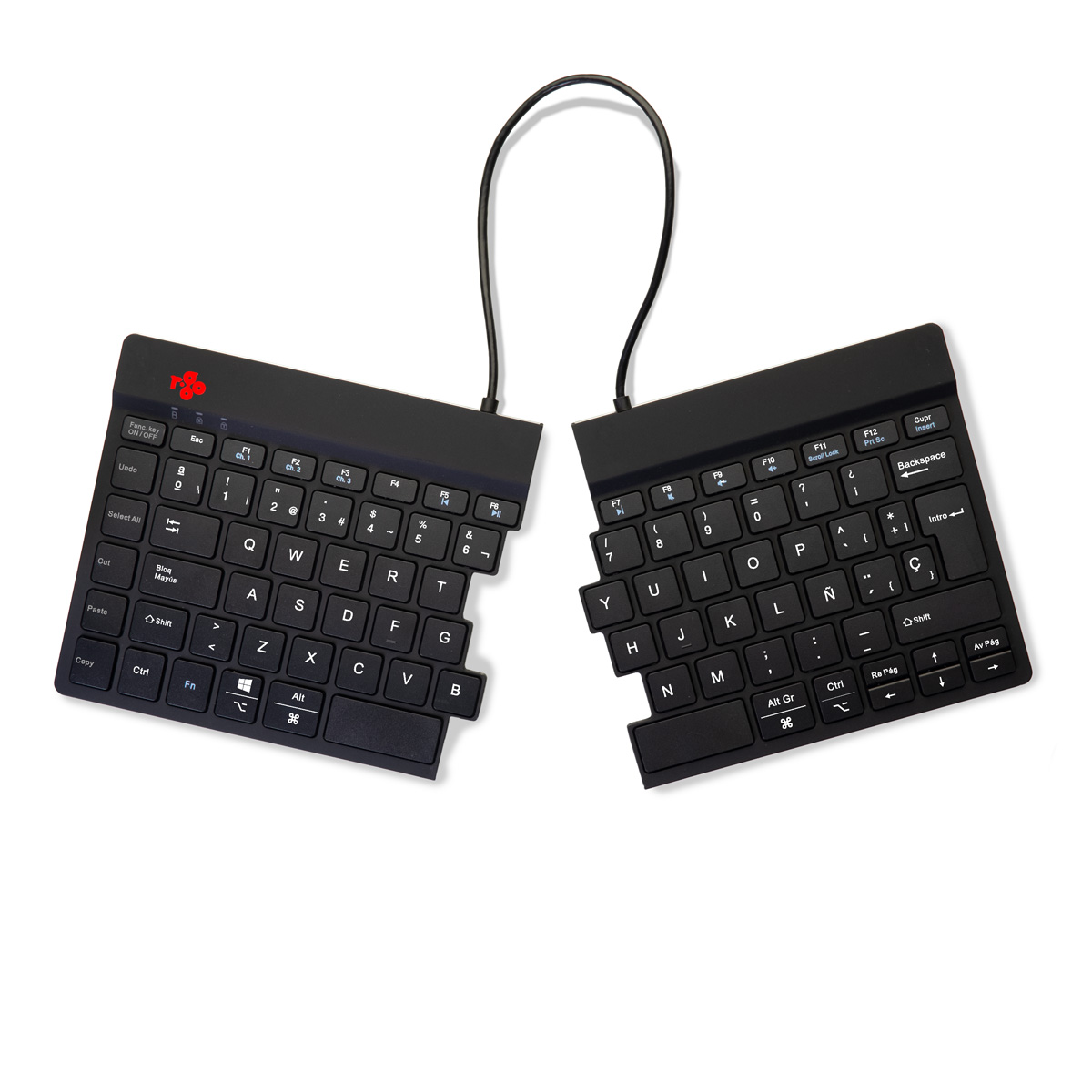 R-Go Split Break versie 2 (zwart, draadloos, QWERTY – ES)
