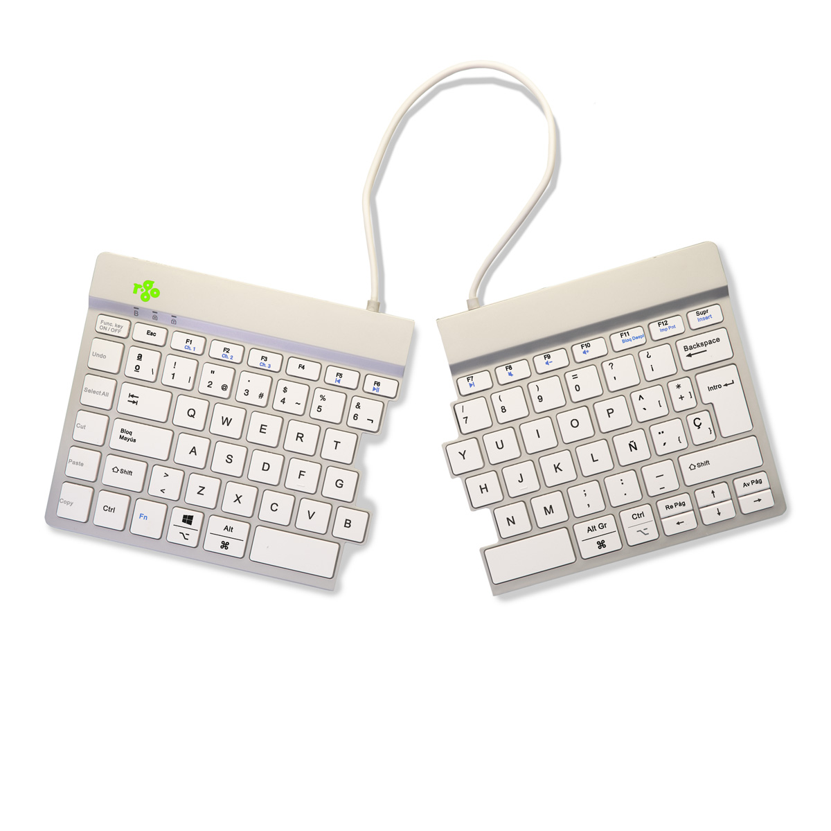 R-Go Split Break versie 2 (wit, draadloos, QWERTY – ES)