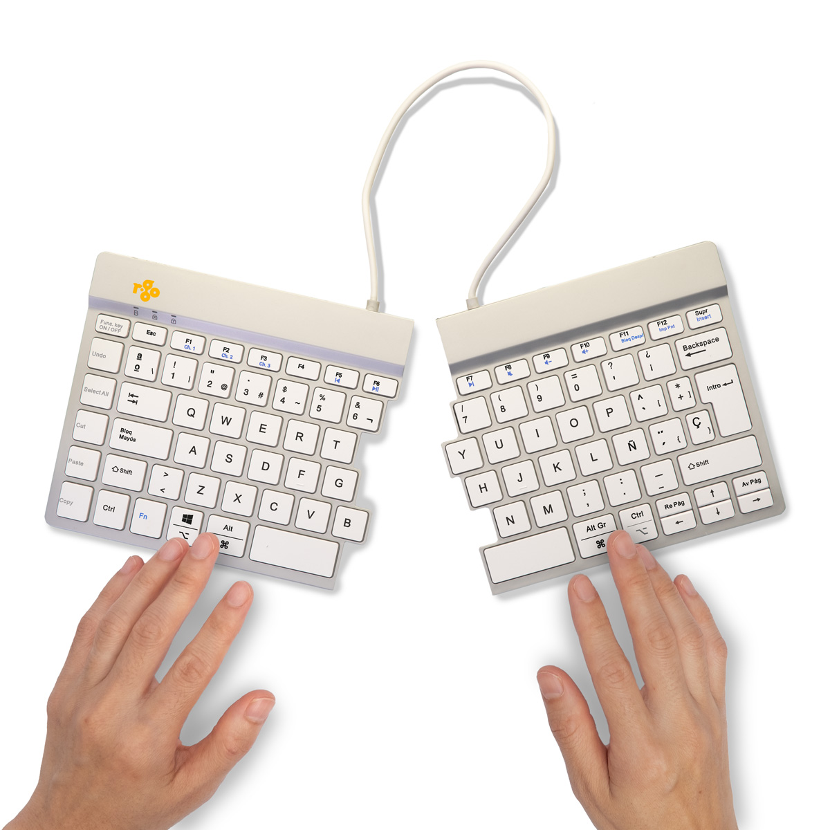 R-Go Split Break versie 2 (wit, draadloos, QWERTY – ES)