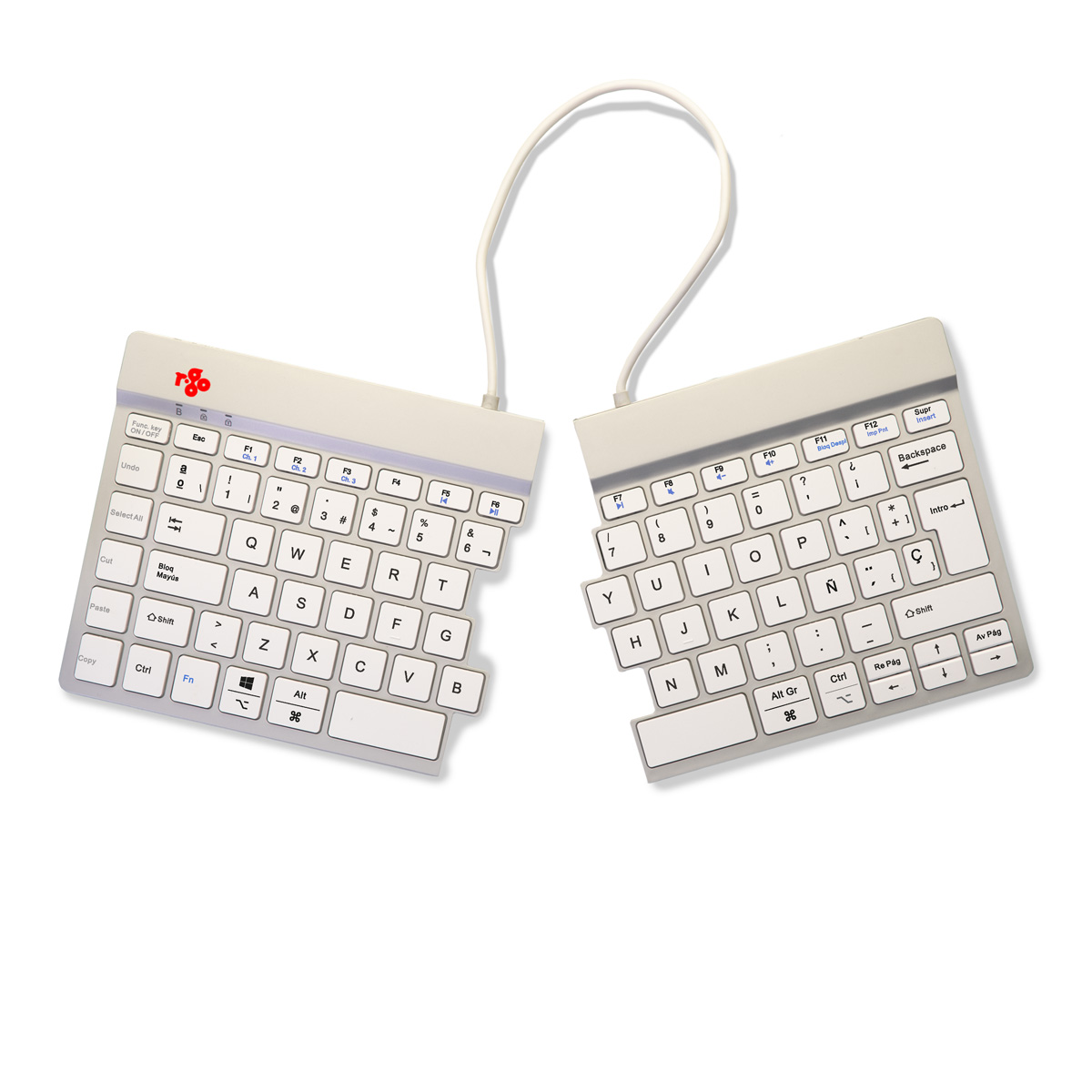 R-Go Split Break versie 2 (wit, draadloos, QWERTY – ES)
