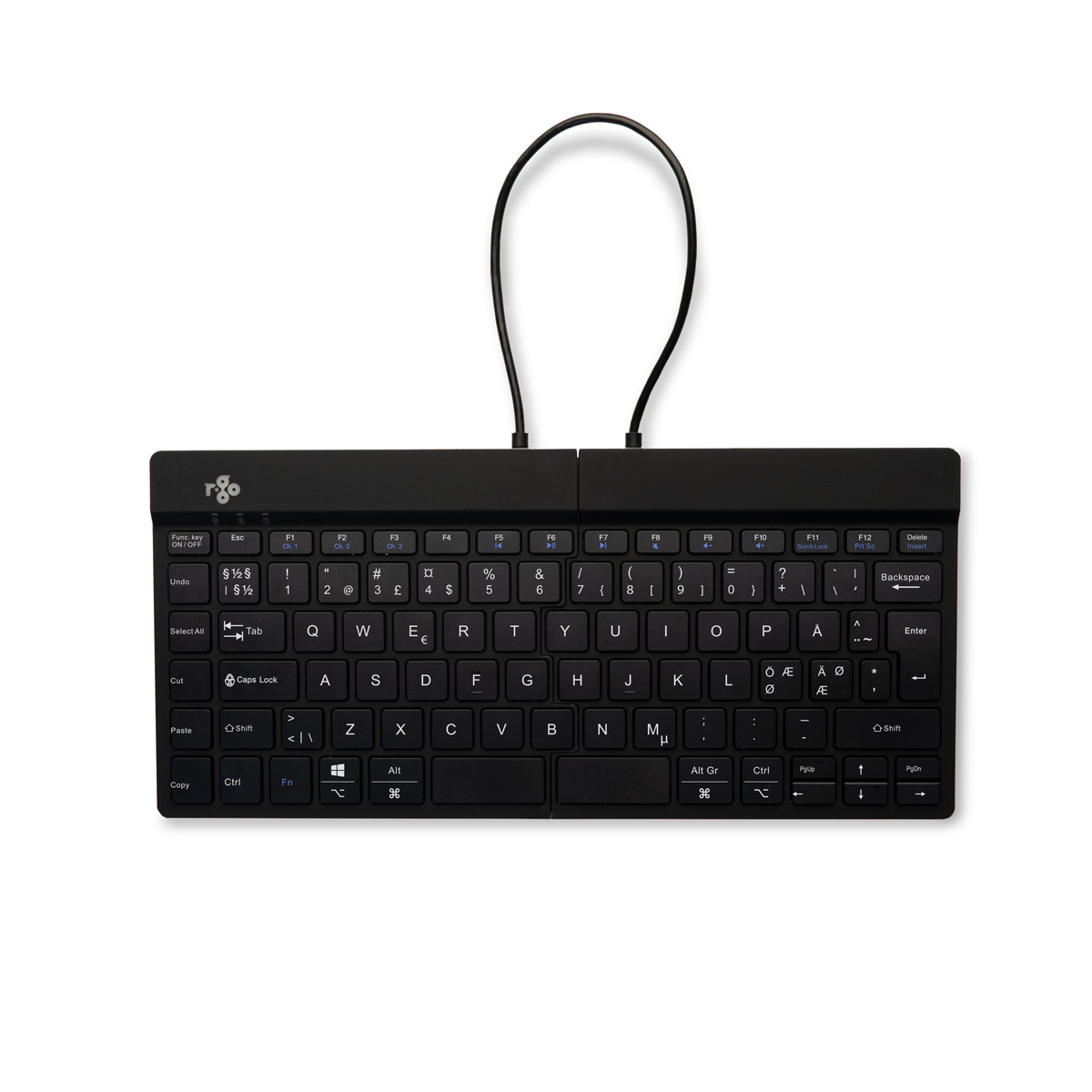 R-Go Split Break versie 2 (zwart, draadloos, QWERTY – Nordic)