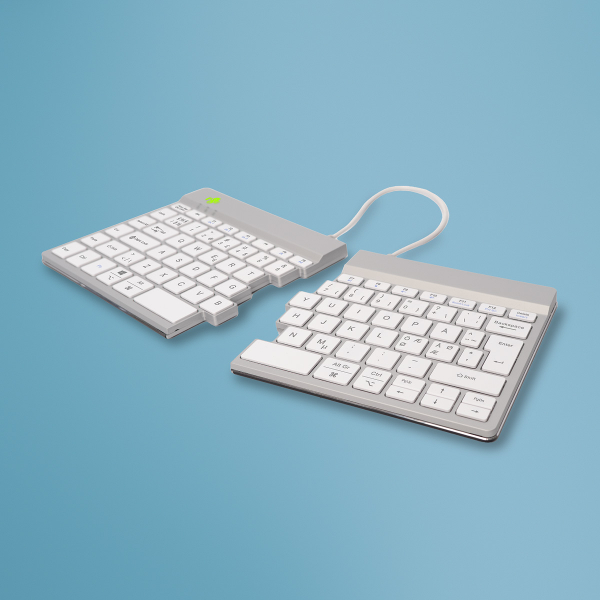 R-Go Split Break versie 2 (wit, draadloos, QWERTY – Nordic)