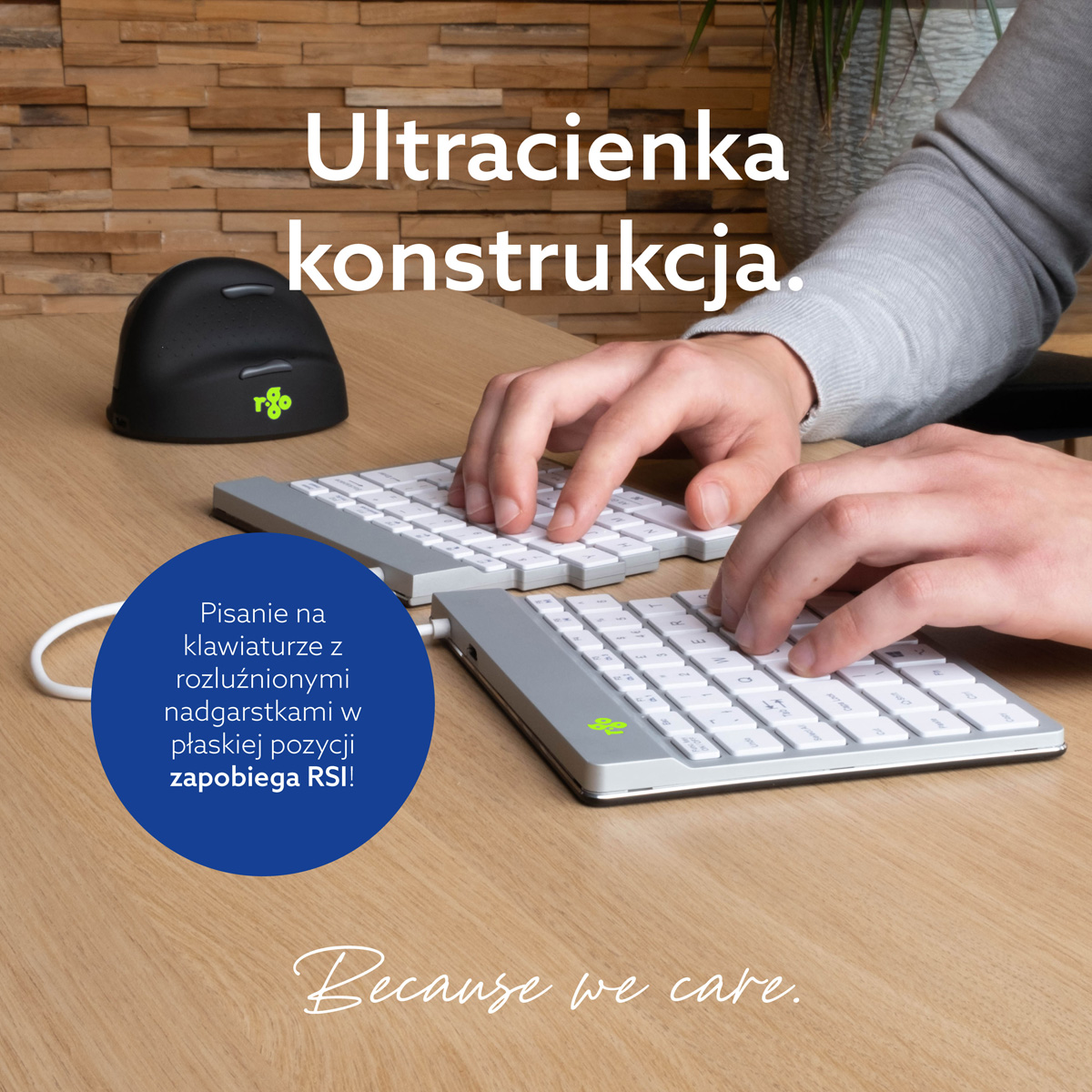 R-Go Split Break wersja 2 (biały, bezprzewodowy, QWERTY – PT)