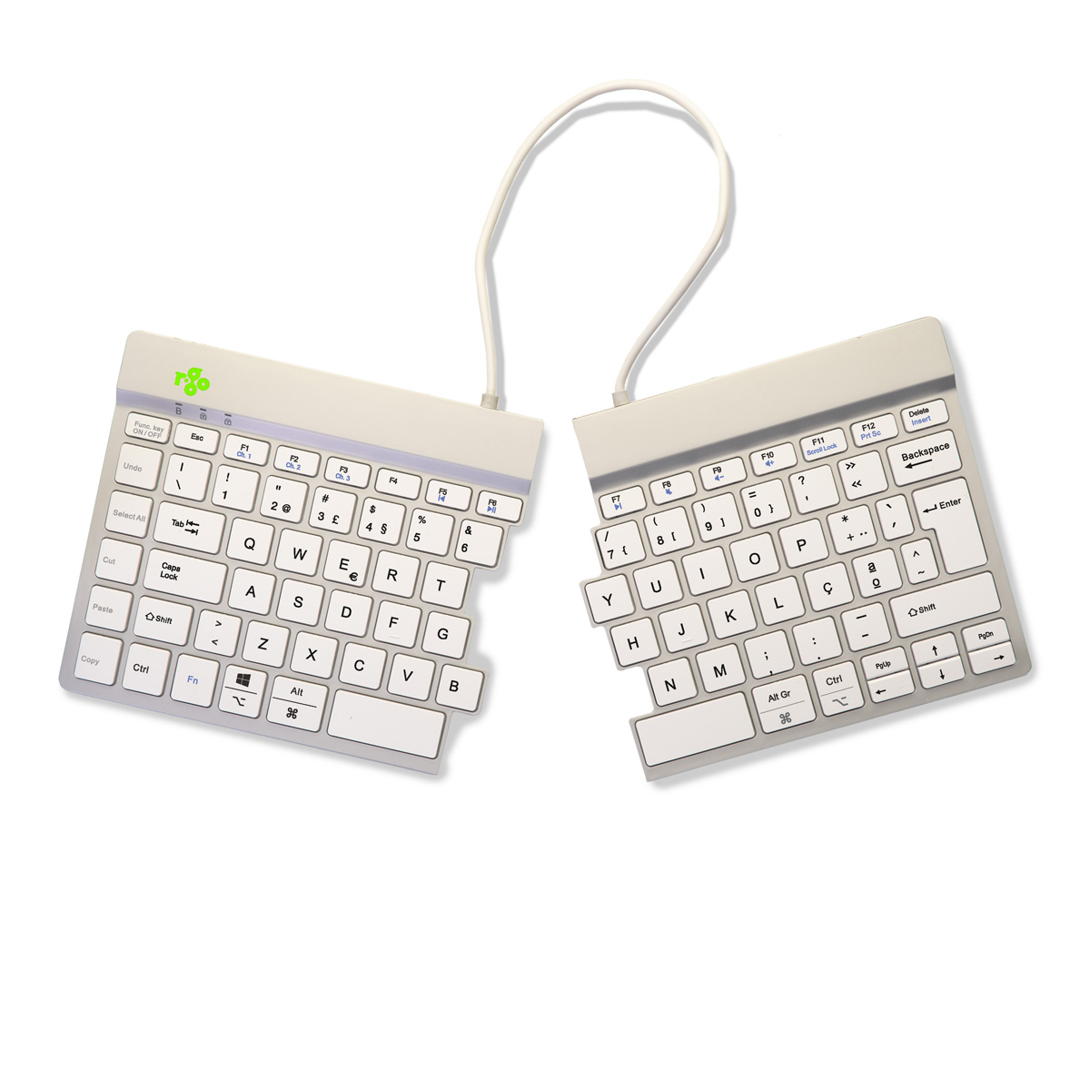 R-Go Split Break versie 2 (wit, draadloos, QWERTY – PT)