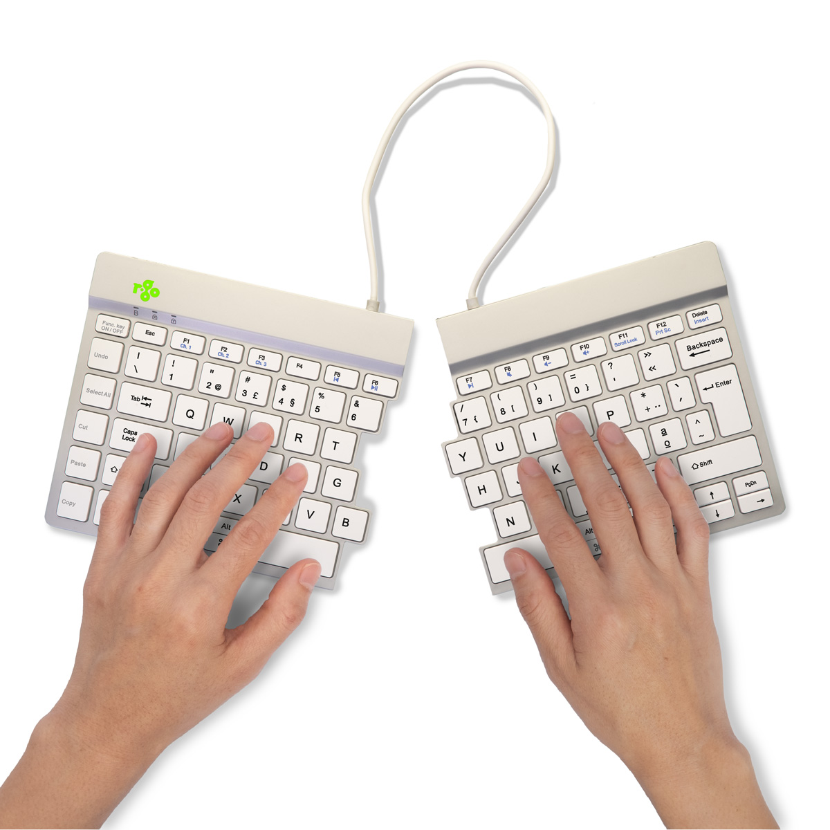R-Go Split Break versie 2 (wit, draadloos, QWERTY – PT)