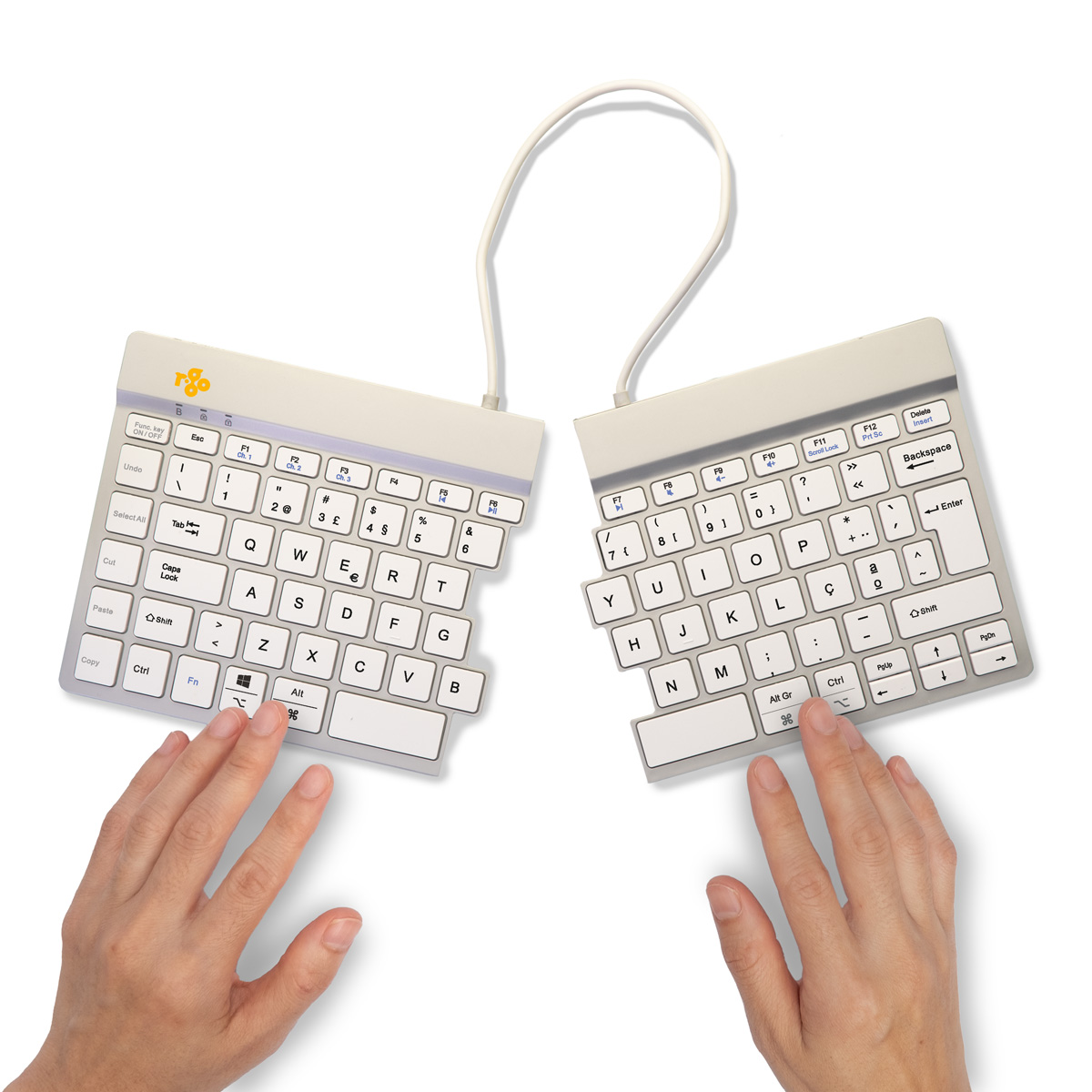 R-Go Split Break versie 2 (wit, draadloos, QWERTY – PT)