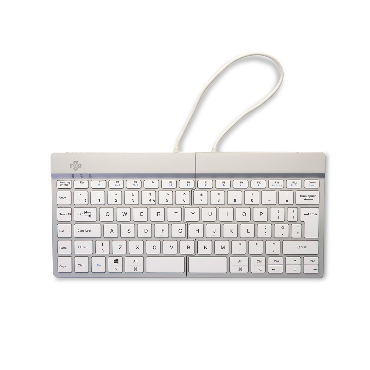 R-Go Split Break versie 2 (wit, draadloos, QWERTY – UK)