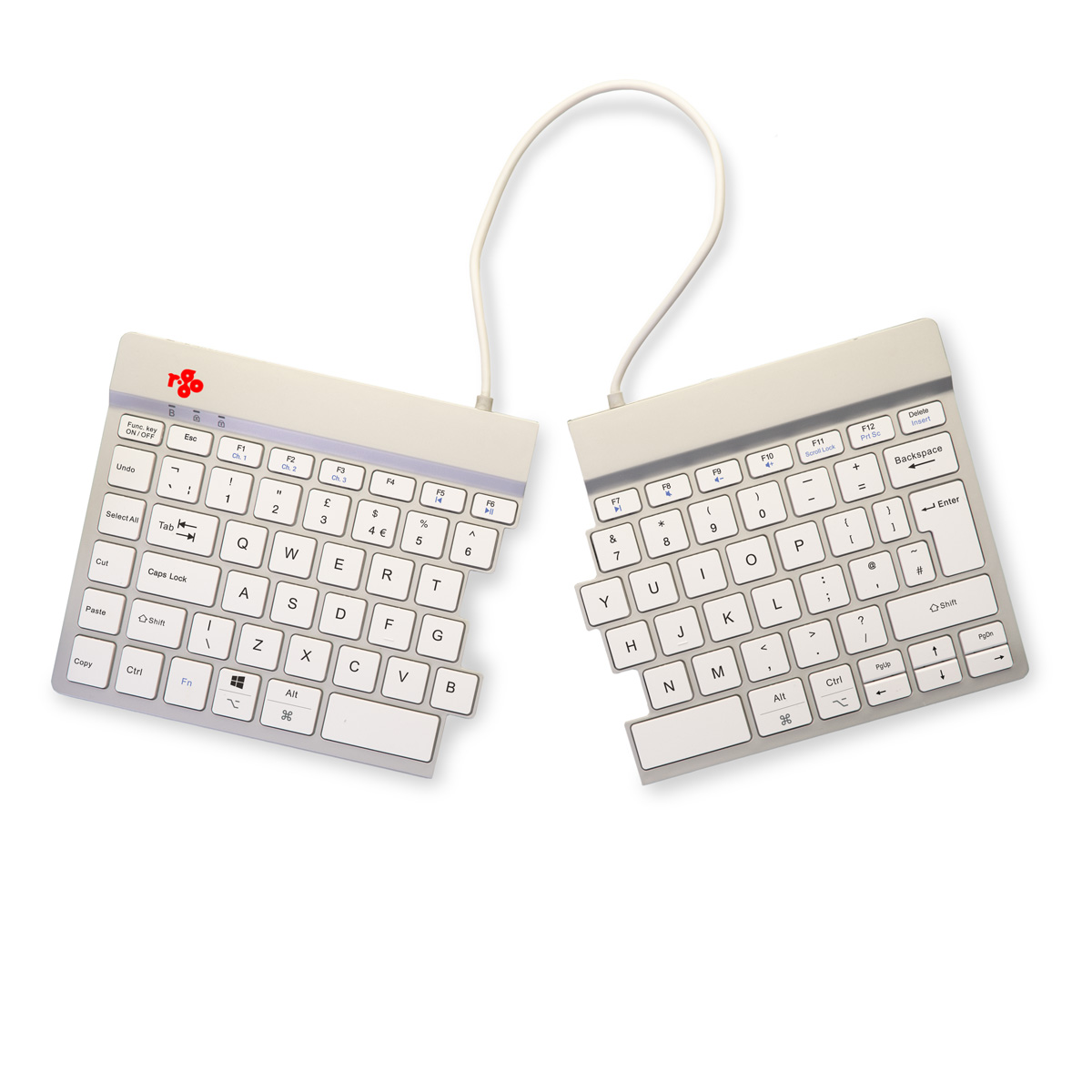 R-Go Split Break versie 2 (wit, draadloos, QWERTY – UK)