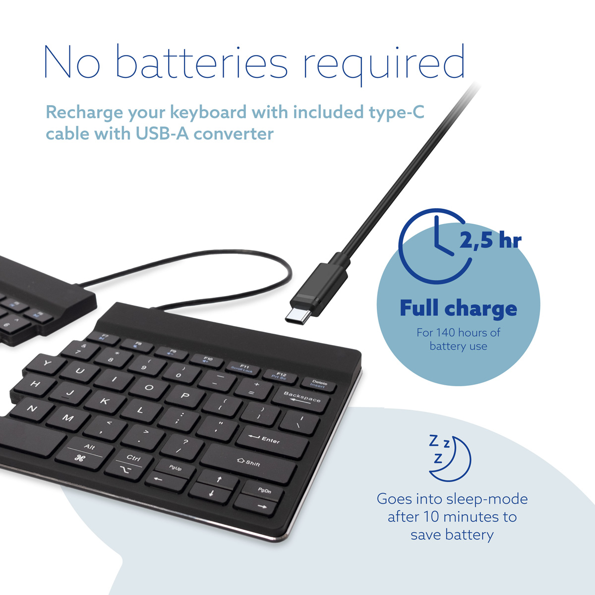 R-Go Split Break v2 (black, wireless, QWERTY – US)