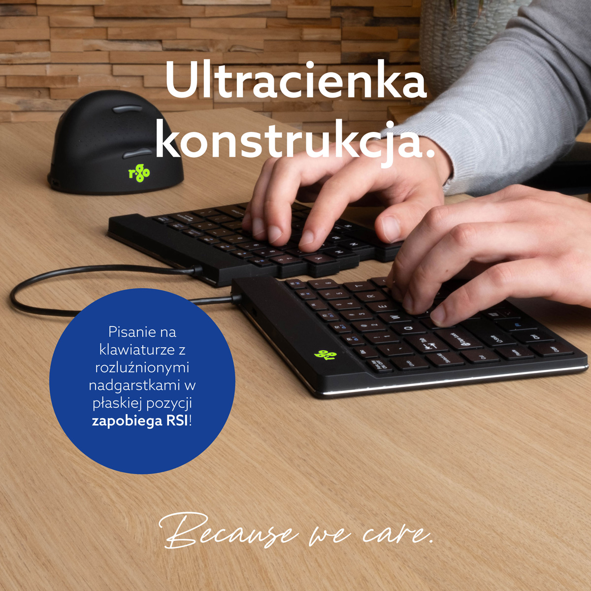 R-Go Split Break wersja 2 (czarny, bezprzewodowy, QWERTY – USA)