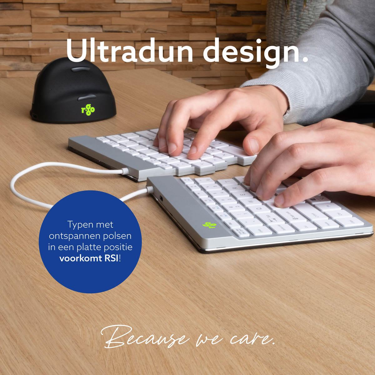 R-Go Split Break versie 2 (wit, draadloos, QWERTY – US)