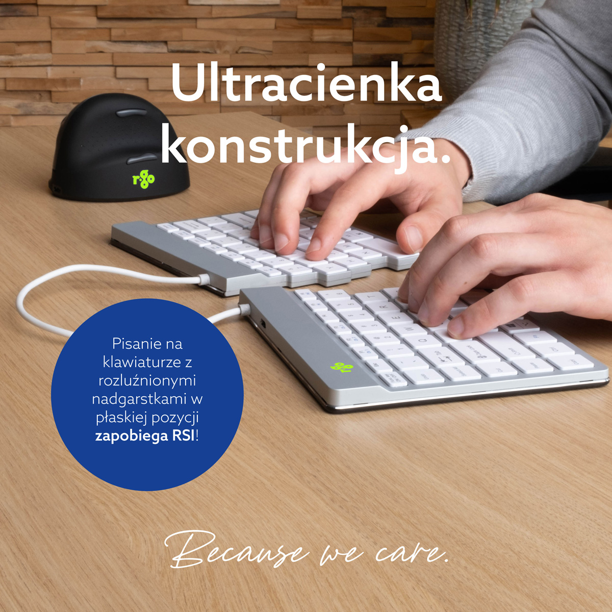 R-Go Split Break wersja 2 (biały, bezprzewodowy, QWERTY – USA)