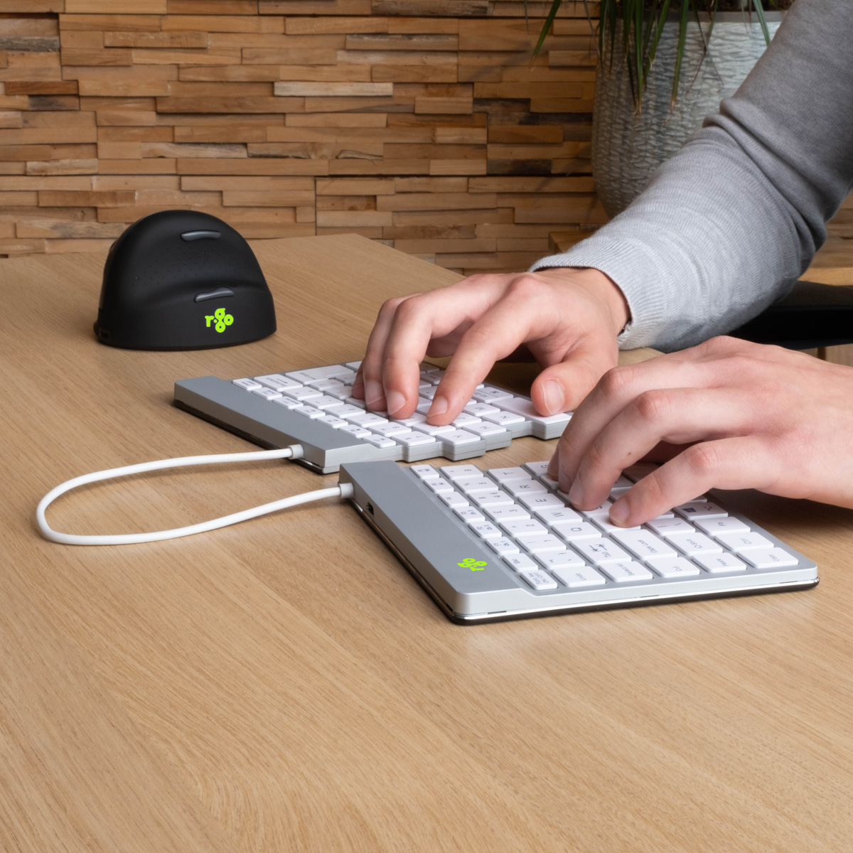 R-Go Split Break v2 (white, wireless, QWERTY – US)