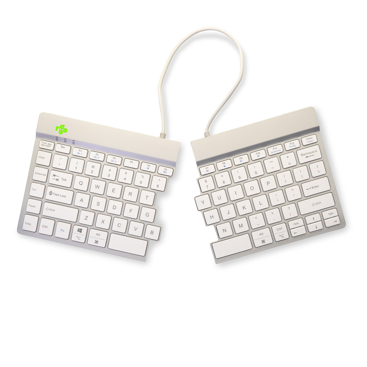 R-Go Split Break v2 (white, wireless, QWERTY – US)