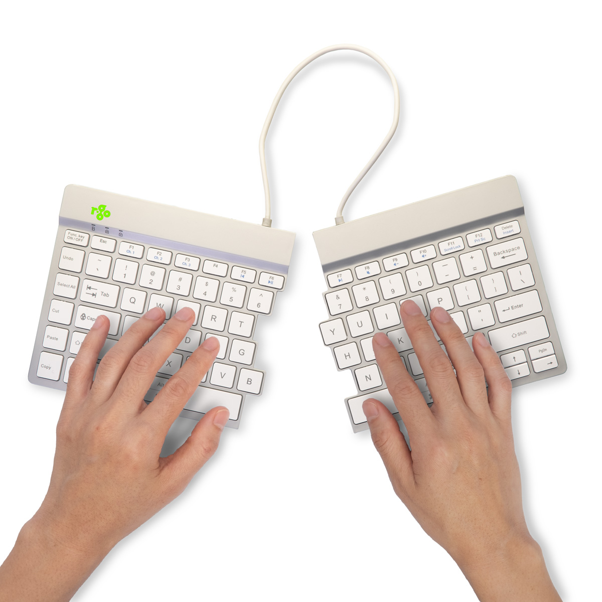 R-Go Split Break v2 (white, wireless, QWERTY – US)