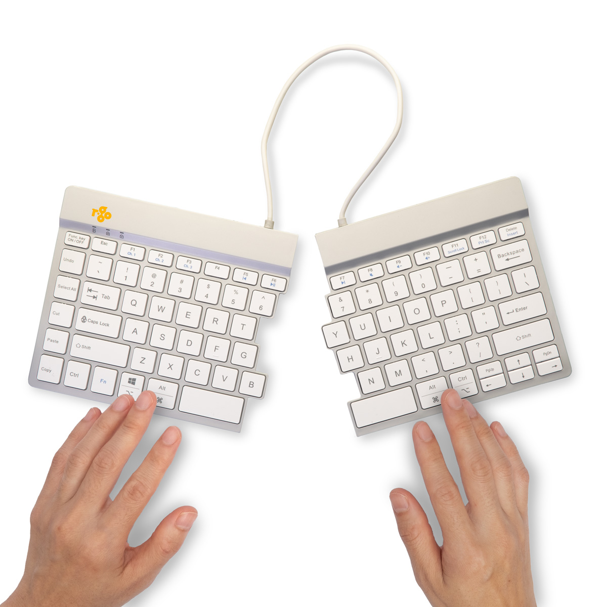 R-Go Split Break v2 (white, wireless, QWERTY – US)