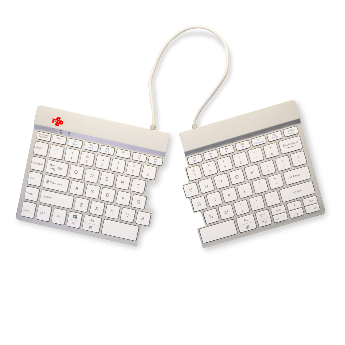 R-Go Split Break v2 (white, wireless, QWERTY – US)
