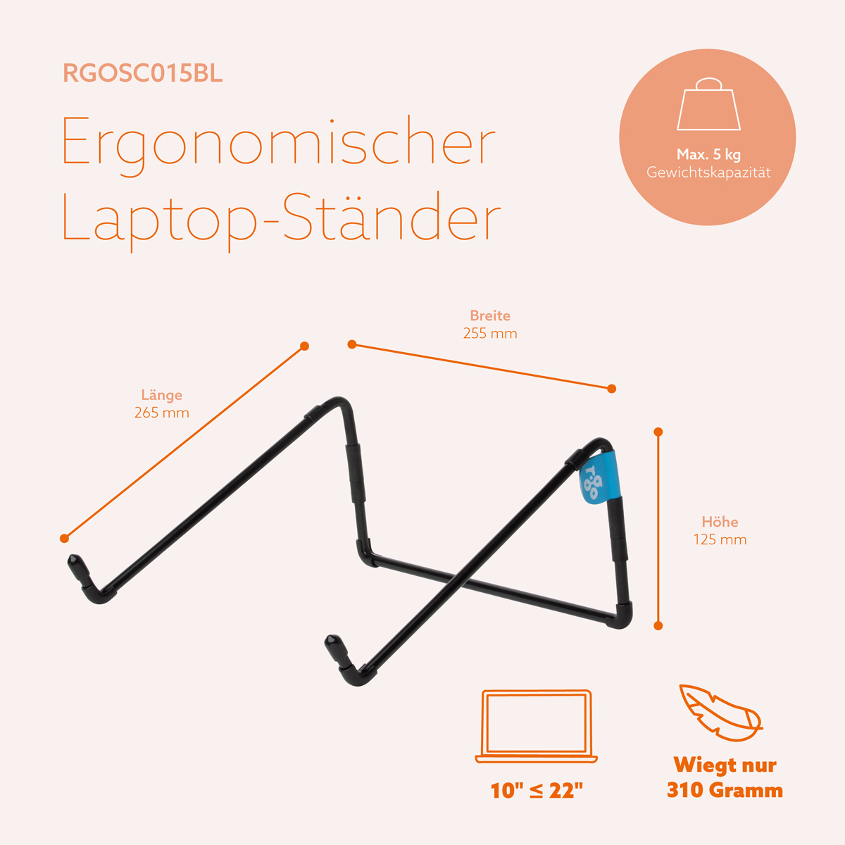R-Go Steel Travel Laptop-Ständer