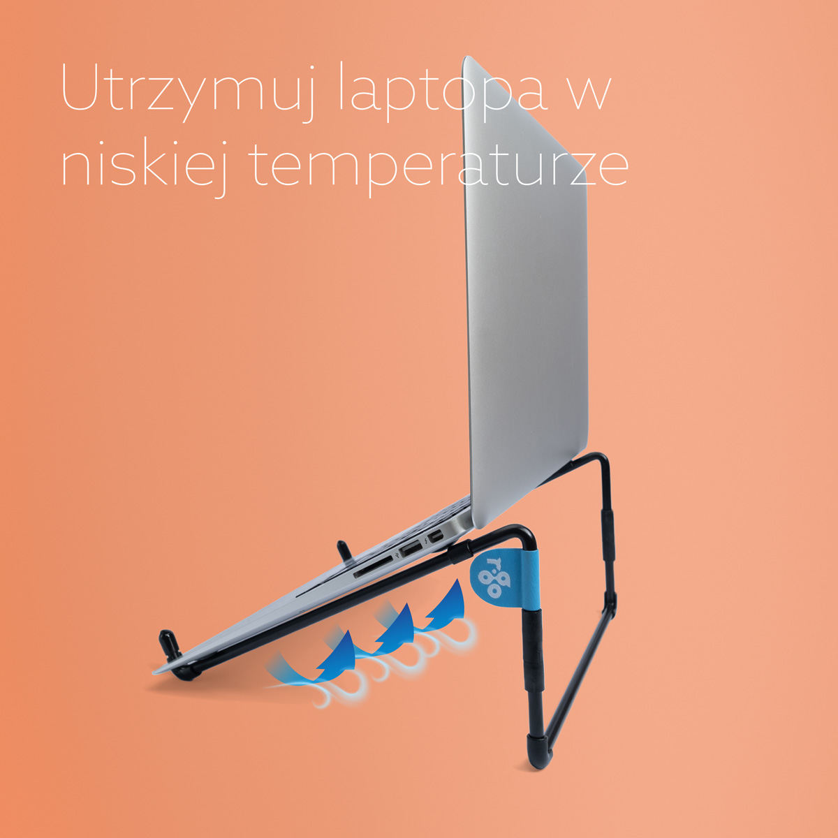Stalowa podróżna podstawka pod laptopa R-Go
