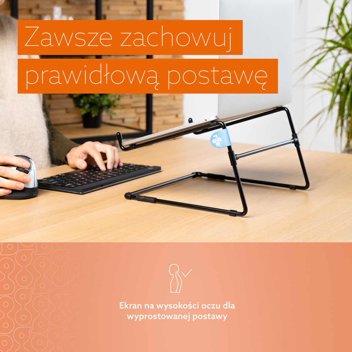 Stalowa biurowa podstawka pod laptopa R-Go