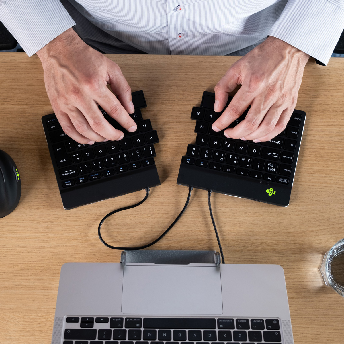 R-Go Split Break v2 (black, wired, QWERTY – ES)