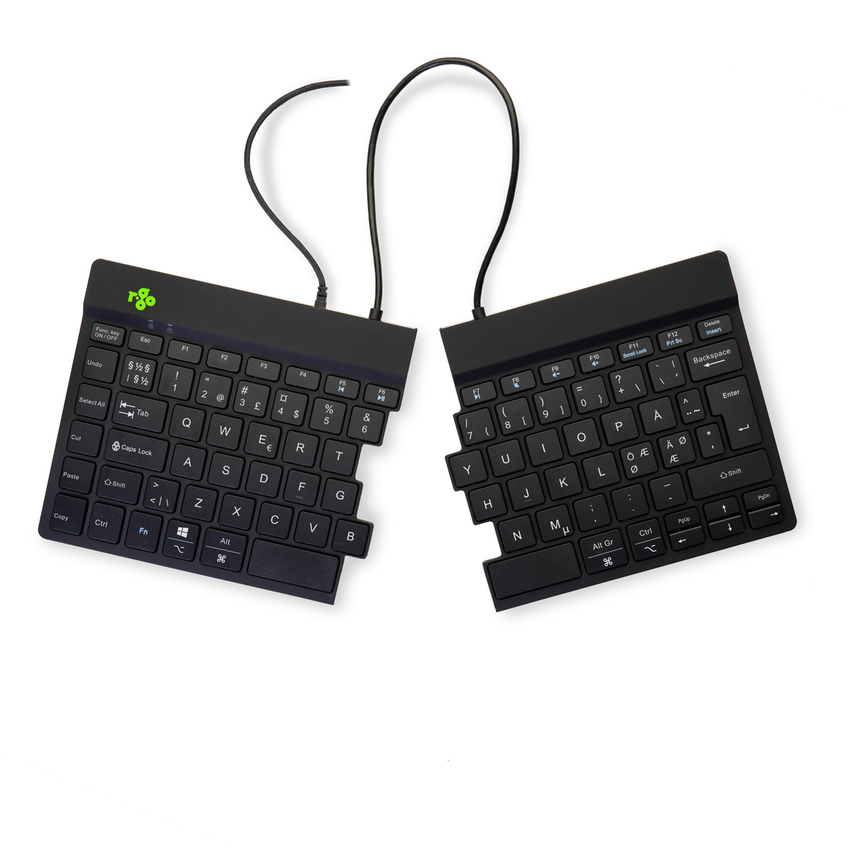 R-Go Split Break (zwart, bedraad, QWERTY – Nordic)
