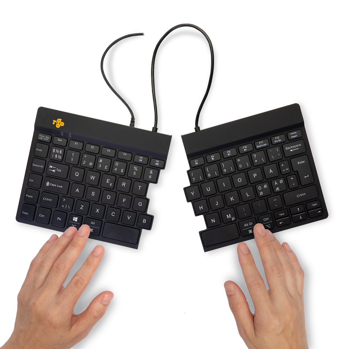 R-Go Split Break (zwart, bedraad, QWERTY – Nordic)