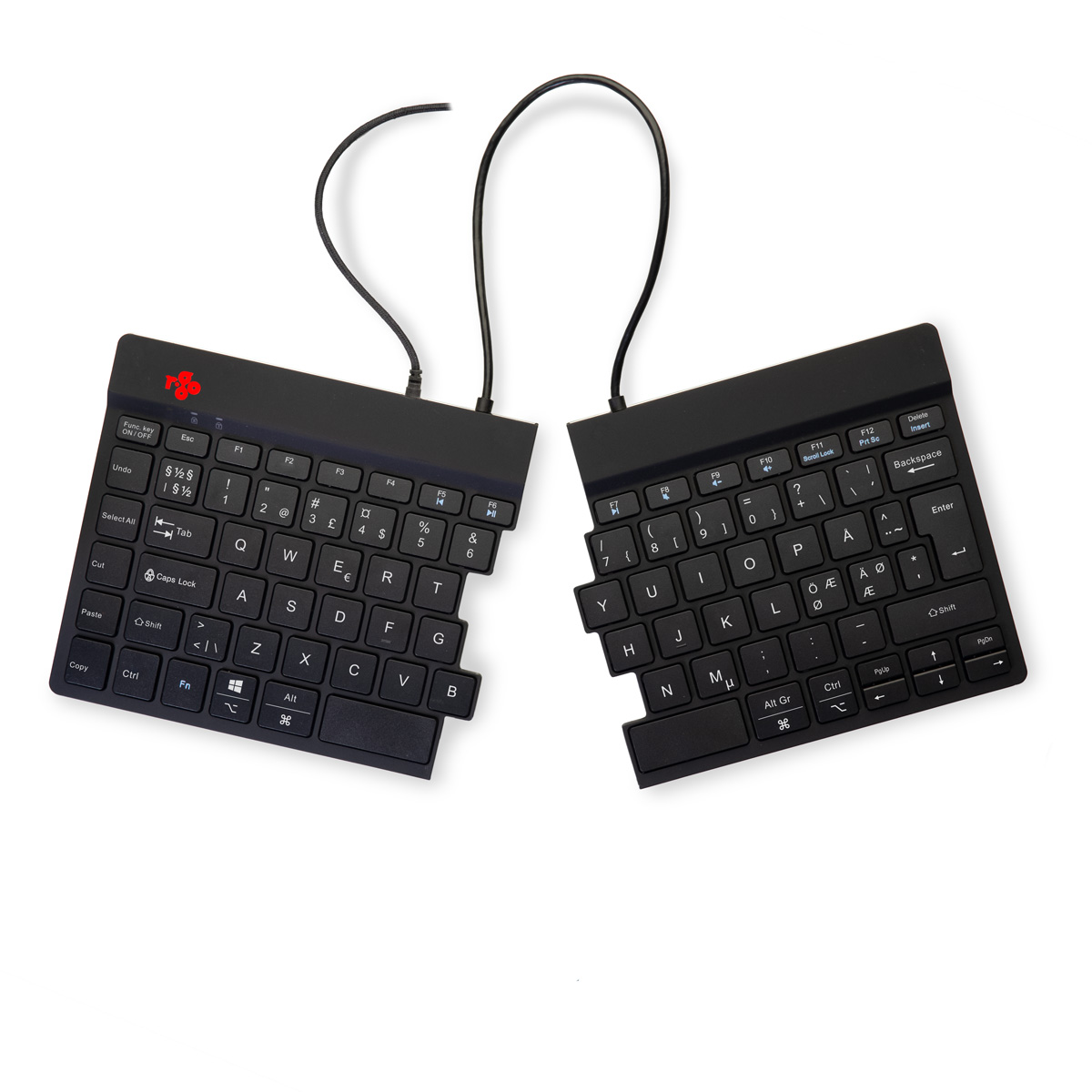 R-Go Split Break (zwart, bedraad, QWERTY – Nordic)