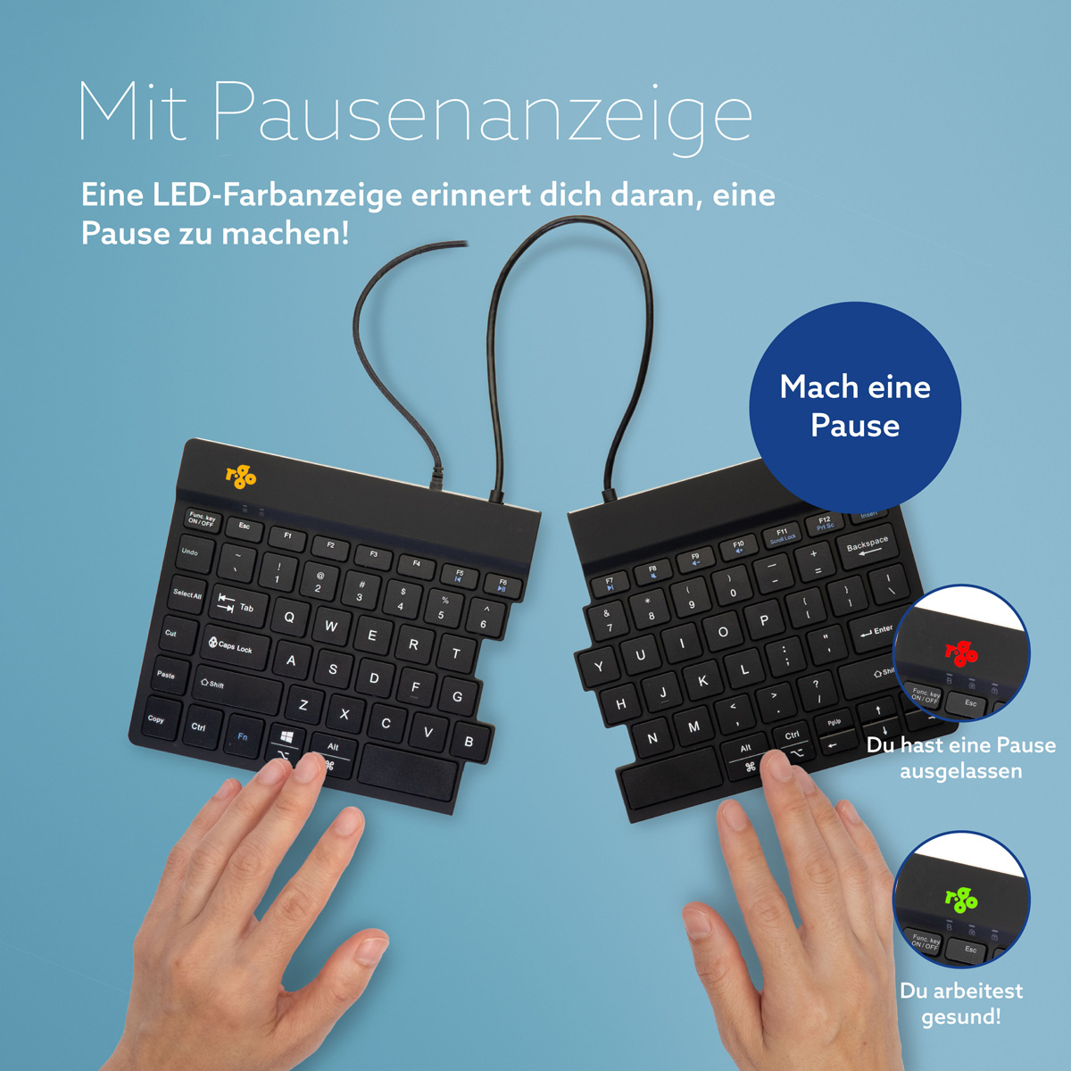 R-Go Split Break (schwarz, verkabelt, QWERTY – US)