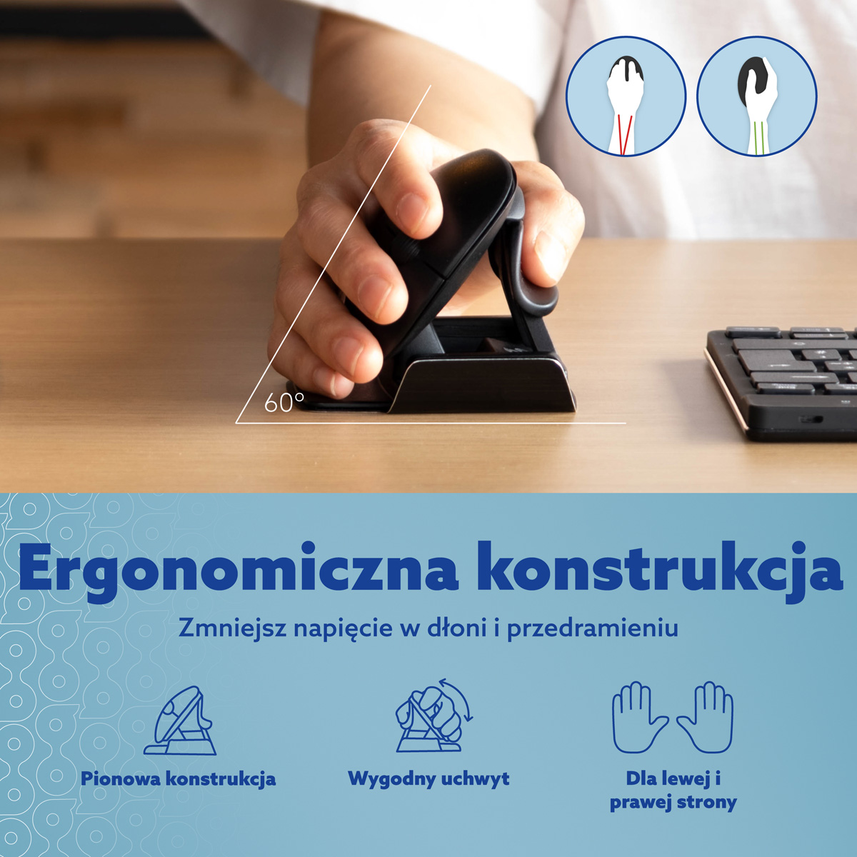 Oburęczna mysz R-Go Twister