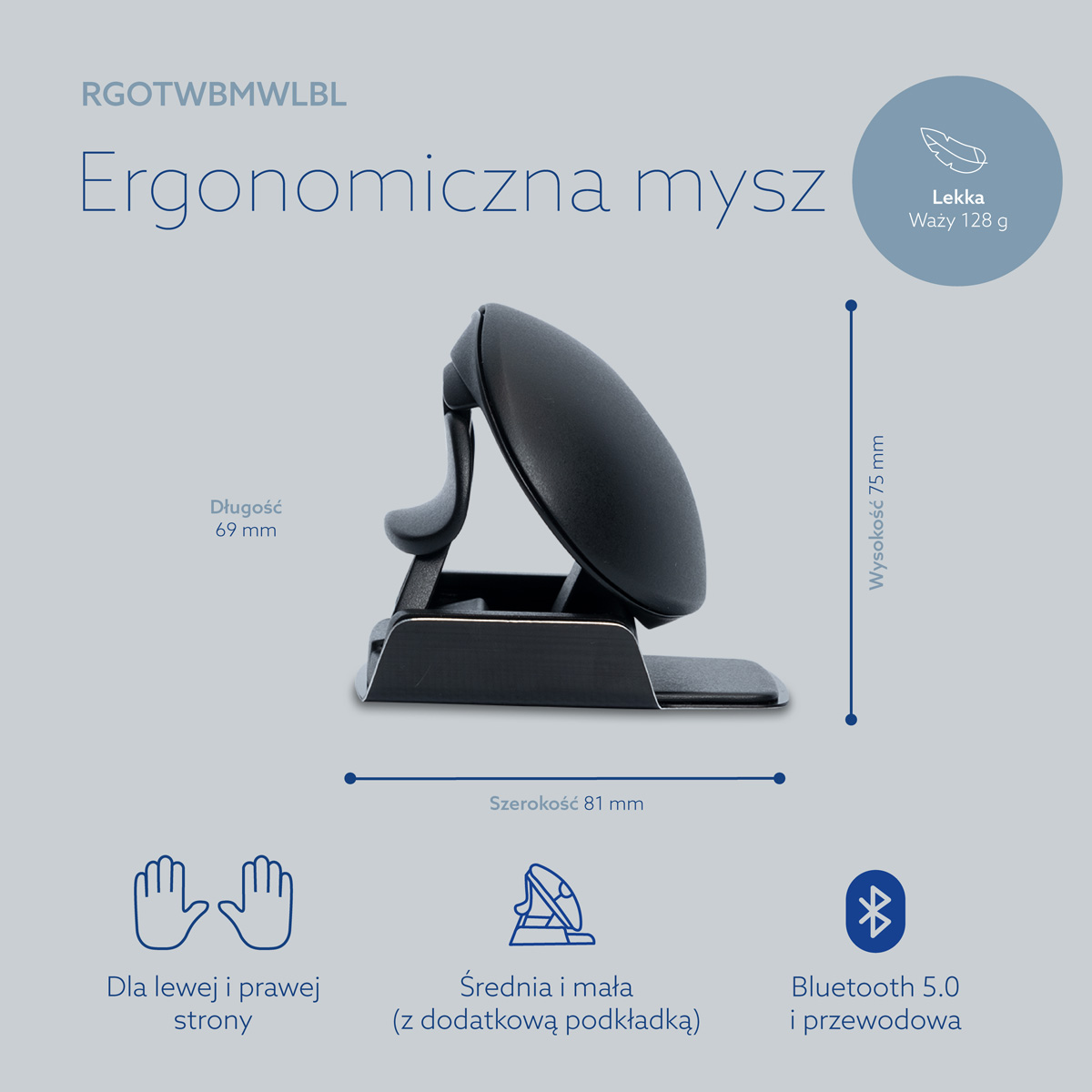 Oburęczna mysz R-Go Twister