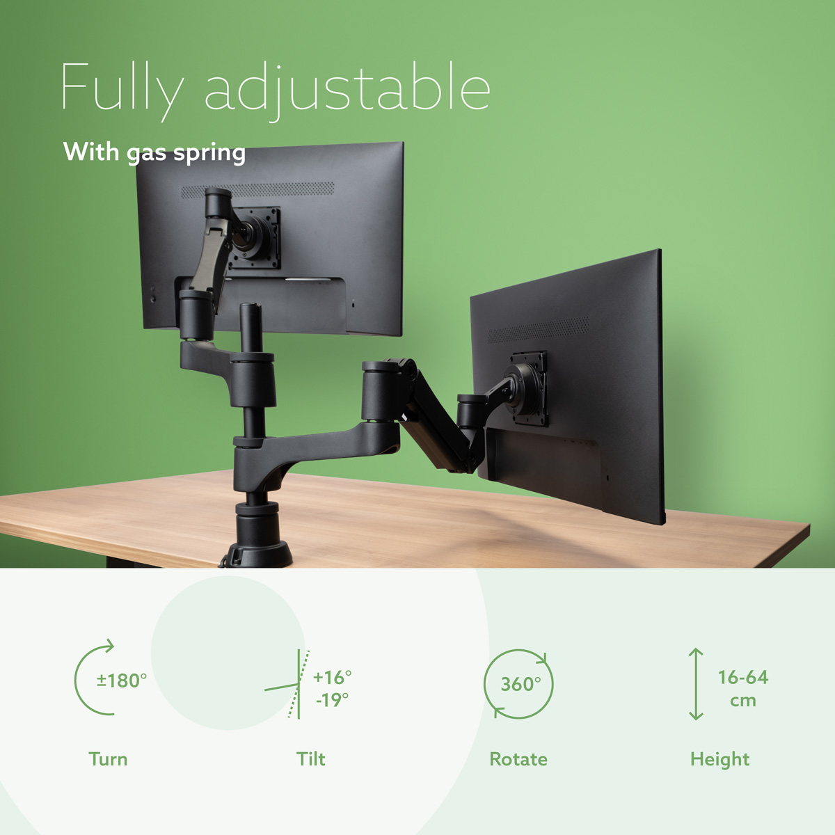 R-Go Double monitor arm (Caparo)