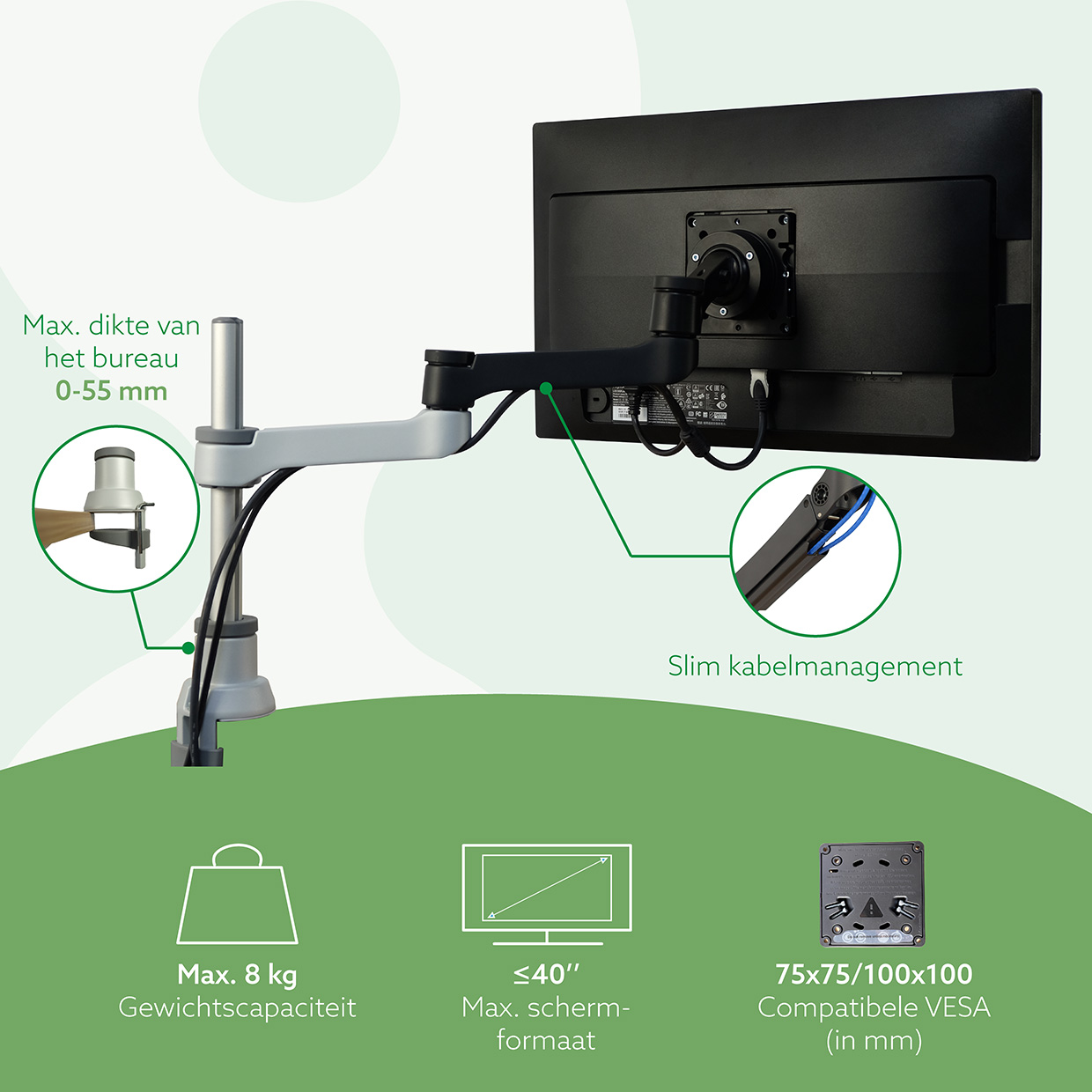 R-Go Enkele monitorarm (Zepher)